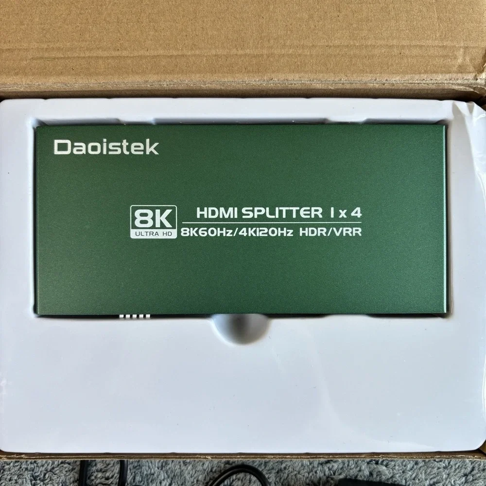 Daoistek 8K HDMI Splitter 1x4 8K60Hz 4K120Hz HDR‎ VRR Ultra HD Support Open Box